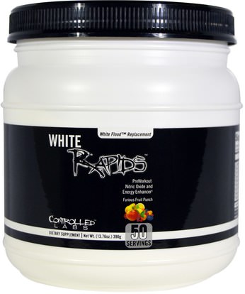 Controlled Labs, White Rapids, Furious Fruit Punch, 13.76 oz (390 g) ,الرياضة، تجريب، أكسيد النيتريك