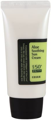 Cosrx, Aloe Soothing Sun Cream, PA+++, SPF 50+, 1.69 fl oz (50 ml) ,الصحة، الجلد