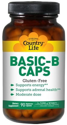 Country Life, Basic-B Caps, 90 Veggie Caps ,الفيتامينات، فيتامين ب