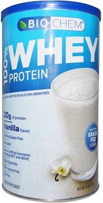 Country Life, BioChem, 100% Whey Protein Powder, Vanilla, 15.1 oz (428 g) ,المكملات الغذائية، بروتين مصل اللبن، بيوشيم