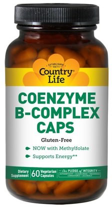 Country Life, Coenzyme B-Complex Caps, 60 Vegetarian Capsules ,المكملات الغذائية، فيتامينات سونزيمات ب