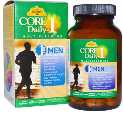 Country Life, Core Daily-1 Multivitamins, Men, 60 Tablets ,الفيتامينات، الرجال الفيتامينات