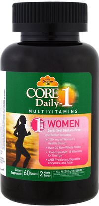 Country Life, Core Daily-1 Multivitamins, Women, 60 Tablets ,الفيتامينات، النساء الفيتامينات