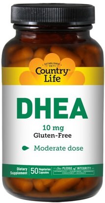 Country Life, DHEA, 10 mg, 50 Vegetarian Capsules ,المكملات الغذائية، ديا بيوشيم
