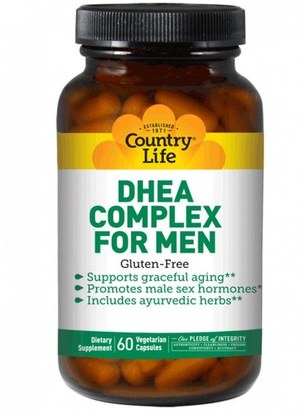 Country Life, DHEA Complex for Men, 60 Veggie Caps ,المكملات الغذائية، ديا