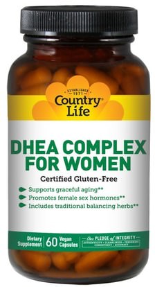 Country Life, DHEA Complex, For Women, 60 Veggie Caps ,المكملات الغذائية، ديا، المرأة