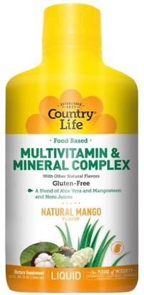 Country Life, Food Based Multivitamin & Mineral Complex, Natural Mango Flavor, 32 fl oz (944 ml) ,الفيتامينات، الفيتامينات