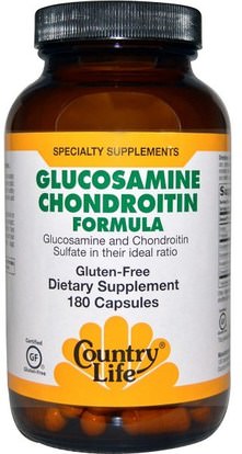 Country Life, Glucosamine Chondroitin Formula, 180 Capsules ,المكملات الغذائية، شوندروتن الجلوكوزامين
