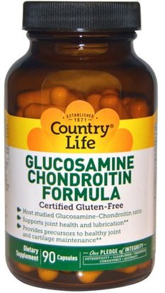 Country Life, Glucosamine Chondroitin Formula, 90 Capsules ,المكملات الغذائية، شوندروتن الجلوكوزامين