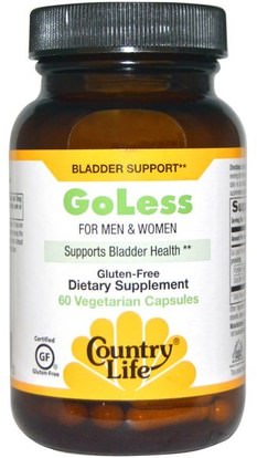 Country Life, Go Less, for Men & Women, Supports Bladder Health, 60 Veggie Caps ,الصحة، المثانة