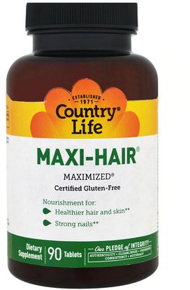 Country Life, Maxi Hair, 90 Tablets ,الصحة، المرأة
