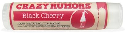 Crazy Rumors, 100% Natural Lip Balm, Black Cherry, 0.15 oz (4.4 ml) ,حمام، الجمال، العناية الشفاه، بلسم الشفاه