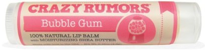 Crazy Rumors, 100% Natural Lip Balm, Bubble Gum, 0.15 oz (4.4 ml) ,حمام، الجمال، العناية الشفاه، بلسم الشفاه