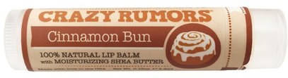 Crazy Rumors, 100% Natural Lip Balm, Cinnamon Bun, 0.15 oz (4.4 ml) ,حمام، الجمال، العناية الشفاه، بلسم الشفاه