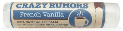 Crazy Rumors, 100% Natural Lip Balm, French Vanilla, 0.15 oz (4.4 ml) ,حمام، الجمال، العناية الشفاه، بلسم الشفاه