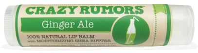 Crazy Rumors, 100% Natural Lip Balm, Ginger Ale, 0.15 oz (4.4 ml) ,حمام، الجمال، العناية الشفاه، بلسم الشفاه