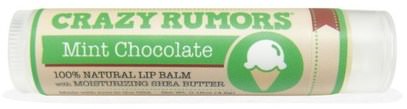 Crazy Rumors, 100% Natural Lip Balm, Mint Chocolate, 0.15 oz (4.4 ml) ,حمام، الجمال، العناية الشفاه، بلسم الشفاه