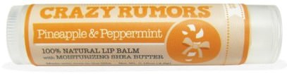 Crazy Rumors, 100% Natural Lip Balm, Pineapple & Peppermint, 0.15 oz (4.4 ml) ,حمام، الجمال، العناية الشفاه، بلسم الشفاه