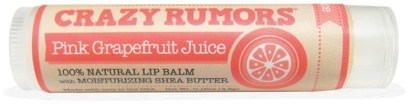 Crazy Rumors, 100% Natural Lip Balm, Pink Grapefruit Juice, 0.15 oz (4.4 ml) ,حمام، الجمال، العناية الشفاه، بلسم الشفاه