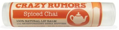 Crazy Rumors, 100% Natural Lip Balm, Spiced Chai, 0.15 oz (4.4 ml) ,حمام، الجمال، العناية الشفاه، بلسم الشفاه