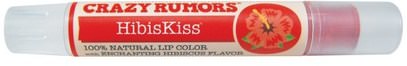 Crazy Rumors, HibisKiss, 100% Natural Lip Color, Sunset.09 oz (2.5 g) ,حمام، الجمال، أحمر الشفاه، لمعان، بطانة