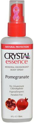 Crystal Body Deodorant, Crystal Essence, Mineral Deodorant Body Spray, Pomegranate, 4 fl oz (118 ml) ,حمام، الجمال، مزيل العرق رذاذ، مزيل العرق المرأة
