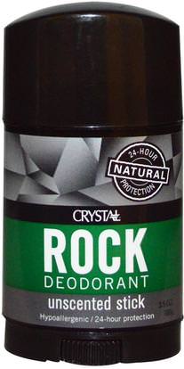 Crystal Body Deodorant, Crystal Rock Deodorant Wide Stick, Unscented, 3.5 oz (100 g) ,حمام، الجمال، مزيل العرق