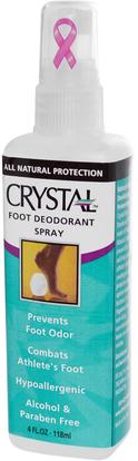 Crystal Body Deodorant, Foot Deodorant Spray, 4 fl oz (118 ml) ,حمام، الجمال، مزيل العرق رذاذ، قدم الرعاية القدم