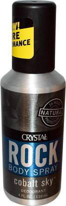Crystal Body Deodorant, Rock Body Spray Deodorant, Cobalt Sky, 4 fl oz (118 ml) ,حمام، الجمال، مزيل العرق رذاذ، مزيل العرق
