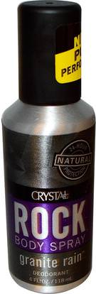 Crystal Body Deodorant, Rock Body Spray Deodorant, Granite Rain, 4 fl oz (118 ml) ,حمام، الجمال، مزيل العرق رذاذ، مزيل العرق