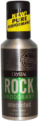 Crystal Body Deodorant, Rock Deodorant, Body Spray, Unscented, 4 fl oz (118 ml) ,حمام، الجمال، مزيل العرق رذاذ، مزيل العرق
