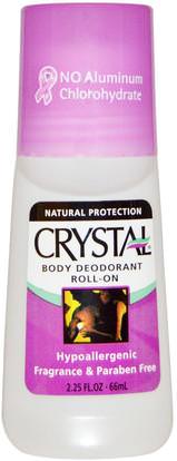 Crystal Body Deodorant, Roll-On Body Deodorant, 2.25 fl oz (66 ml) ,حمام، الجمال، مزيل العرق، لفة-- على مزيل العرق