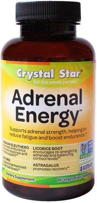 Crystal Star, Adrenal Energy, 60 Veggie Caps ,الصحة، الطاقة، المكملات الغذائية، الكظرية