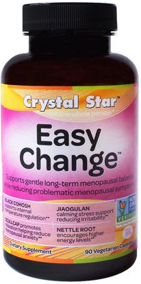 Crystal Star, Easy Change, 90 Veggie Caps ,والصحة، والنساء، وانقطاع الطمث