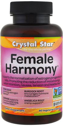 Crystal Star, Female Harmony, 60 Veggie Caps ,الصحة، المرأة