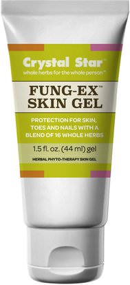 Crystal Star, Fung-Ex Skin Gel, 1.5 fl oz (44 ml) ,حمام، الجمال، ماكياج، العناية بالأظافر، الكريمات القدم