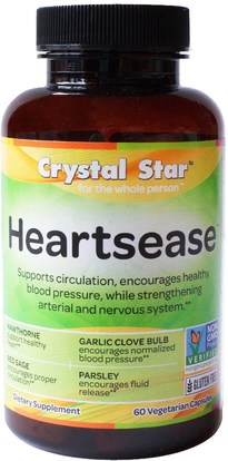 Crystal Star, Heartsease, 60 Veggie Caps ,والصحة، وضغط الدم