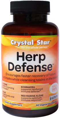 Crystal Star, Herp Defense, 60 Veggie Caps ,الصحة، الهربس