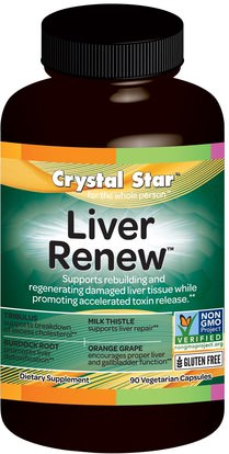 Crystal Star, Liver Renew, 90 Veggie Caps ,والصحة، ودعم الكبد