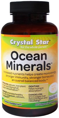 Crystal Star, Ocean Minerals, 60 Veggie Caps ,والملاحق، والمعادن