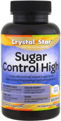 Crystal Star, Sugar Control High, 60 Veggie Caps ,الصحة، نسبة السكر في الدم