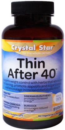Crystal Star, Thin After 40, 60 Veggie Caps ,والصحة، والنظام الغذائي