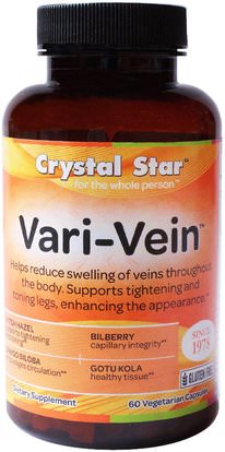 Crystal Star, Vari-Vein, 60 Veggie Caps ,والصحة، والنساء، ودوالي الوريد الرعاية