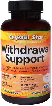 Crystal Star, Withdrawal Support, 60 Veggie Caps ,والصحة، والقلق، وتعاطي المخدرات، والإدمان