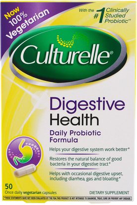 Culturelle, Digestive Health, Daily Probiotic Formula, 50 Once Daily Veggie Caps ,المكملات الغذائية، البروبيوتيك، استقرت البروبيوتيك