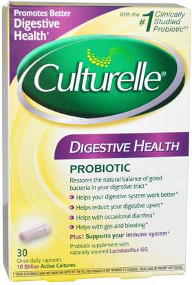 Culturelle, Digestive Health Probiotic, 30 Once Daily Capsules ,المكملات الغذائية، البروبيوتيك، استقرت البروبيوتيك
