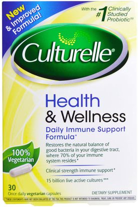 Culturelle, Health & Wellness, Daily Immune Support Formula, 30 Veggie Caps ,المكملات الغذائية، البروبيوتيك، استقرت البروبيوتيك