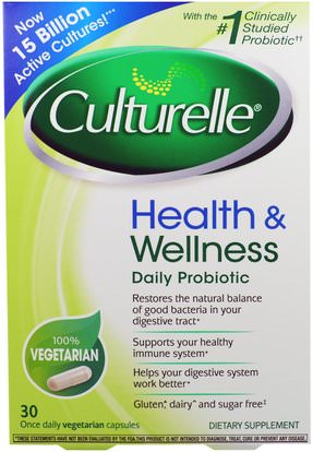 Culturelle, Health & Wellness Probiotic, 30 Veggie Caps ,المكملات الغذائية، البروبيوتيك، أسيدوفيلوس