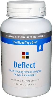 Dadamo, Deflect, Lectin Blocking Formula for Blood Type A, 120 Veggie Caps ,الصحة، دادامو شخصية نوع الدم التغذية، والنظام الغذائي