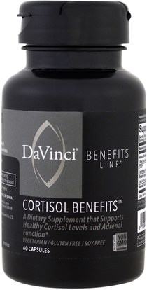 DaVinci Benefits, Cortisol Benefits, 60 Capsules ,وفقدان الوزن، والنظام الغذائي، والكورتيزول، والمكملات الغذائية